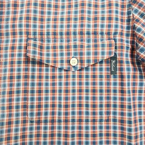 Woolrich Shirt Mens Large Plaid Roll Tab Sleeve Button Up Casual Outdoor Wear - Picture 14 of 16